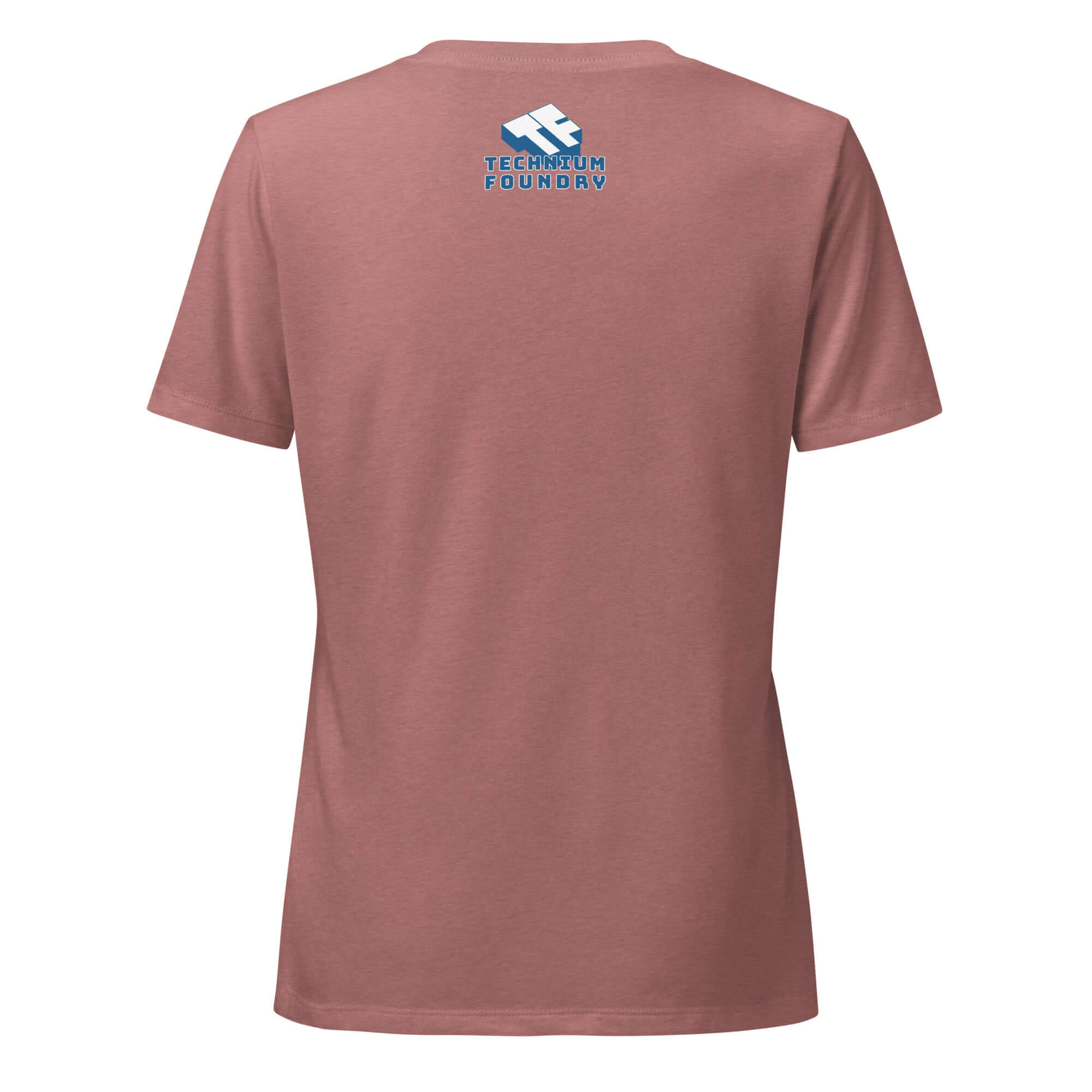 Back view of Girls Just Wanna Do Science T-Shirt in pink with Technium Foundry logo.