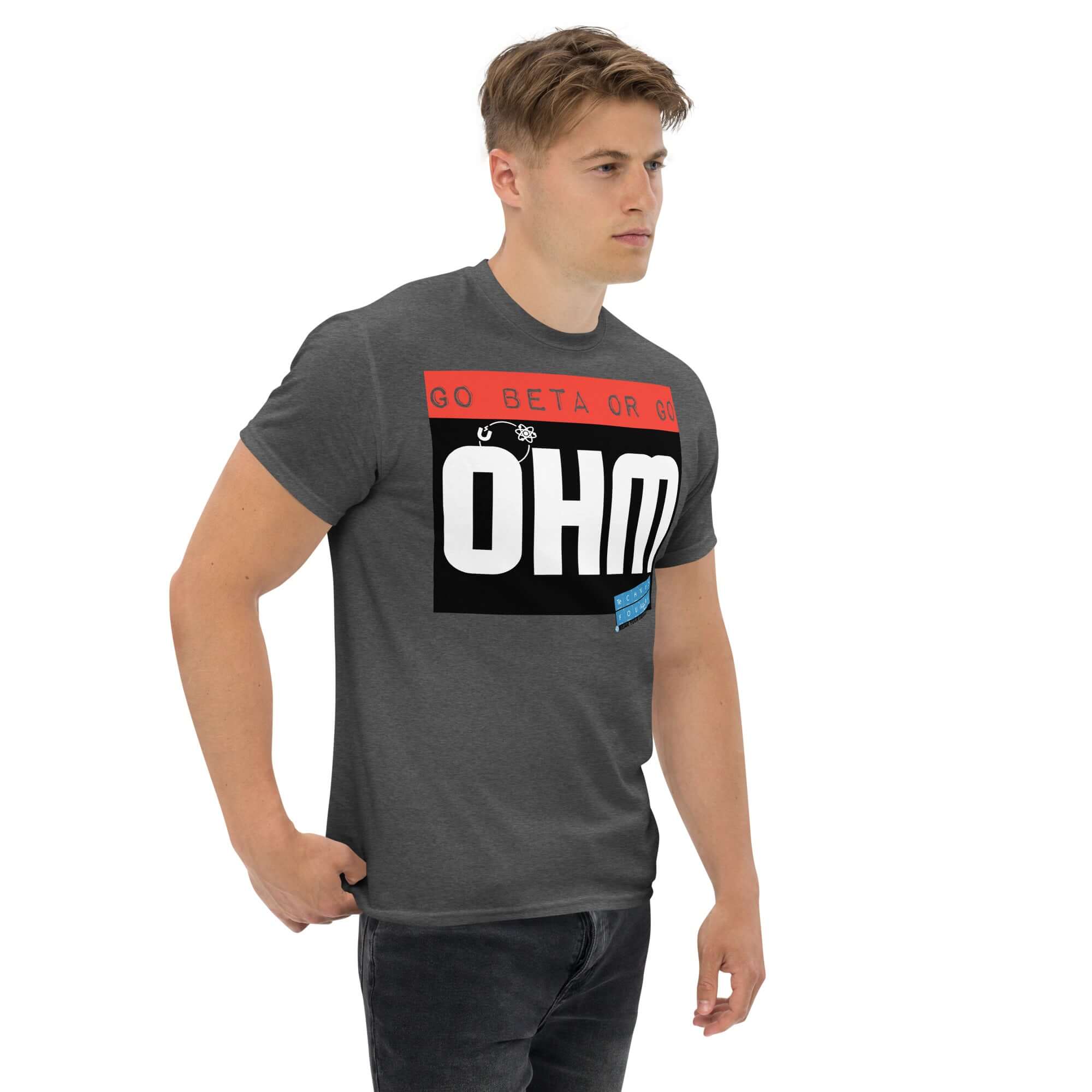 Go Beta or Go Ohm T-Shirt | Physics Pun | Scientific Motivation Color: Red T-Shirt Size: S Apparel & Accessories Technium Foundry