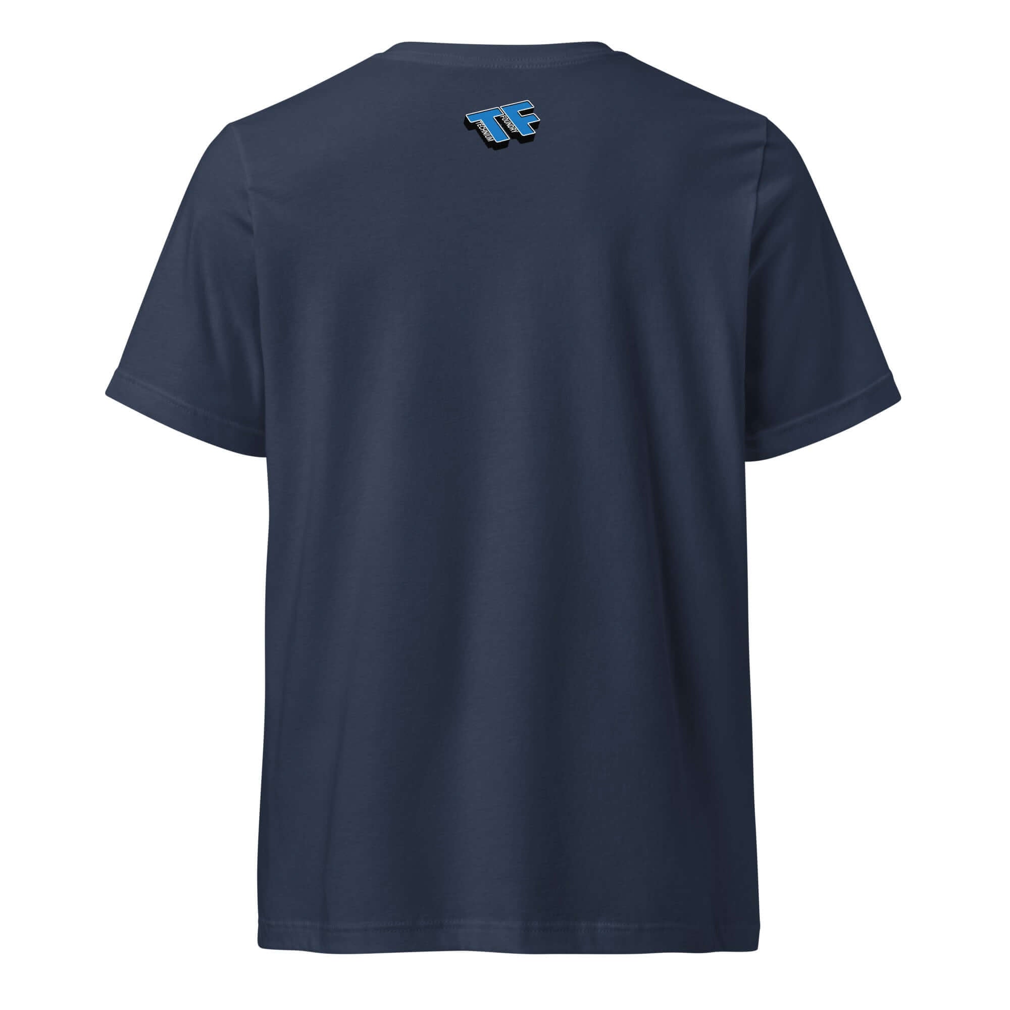 Navy blue Insomnia T-Shirt featuring 'Midnight Thoughts Hosting Marathon' design on the back.