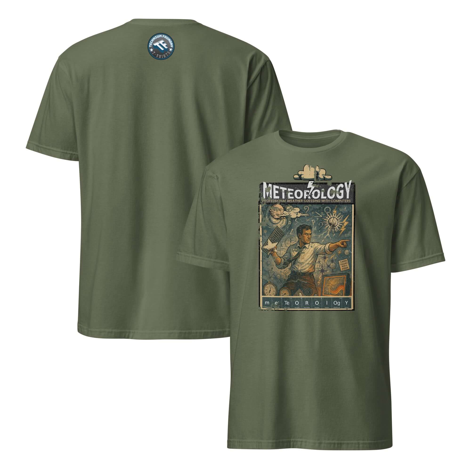 Meteorology T-Shirt with vintage poster design celebrating weather forecasting humorously.