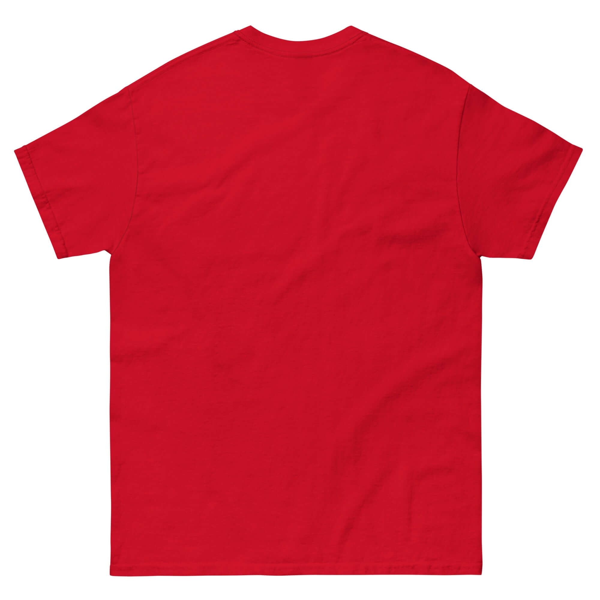 Red "Ohm My God" T-Shirt featuring Ohm's Law Religious Humor on back view.