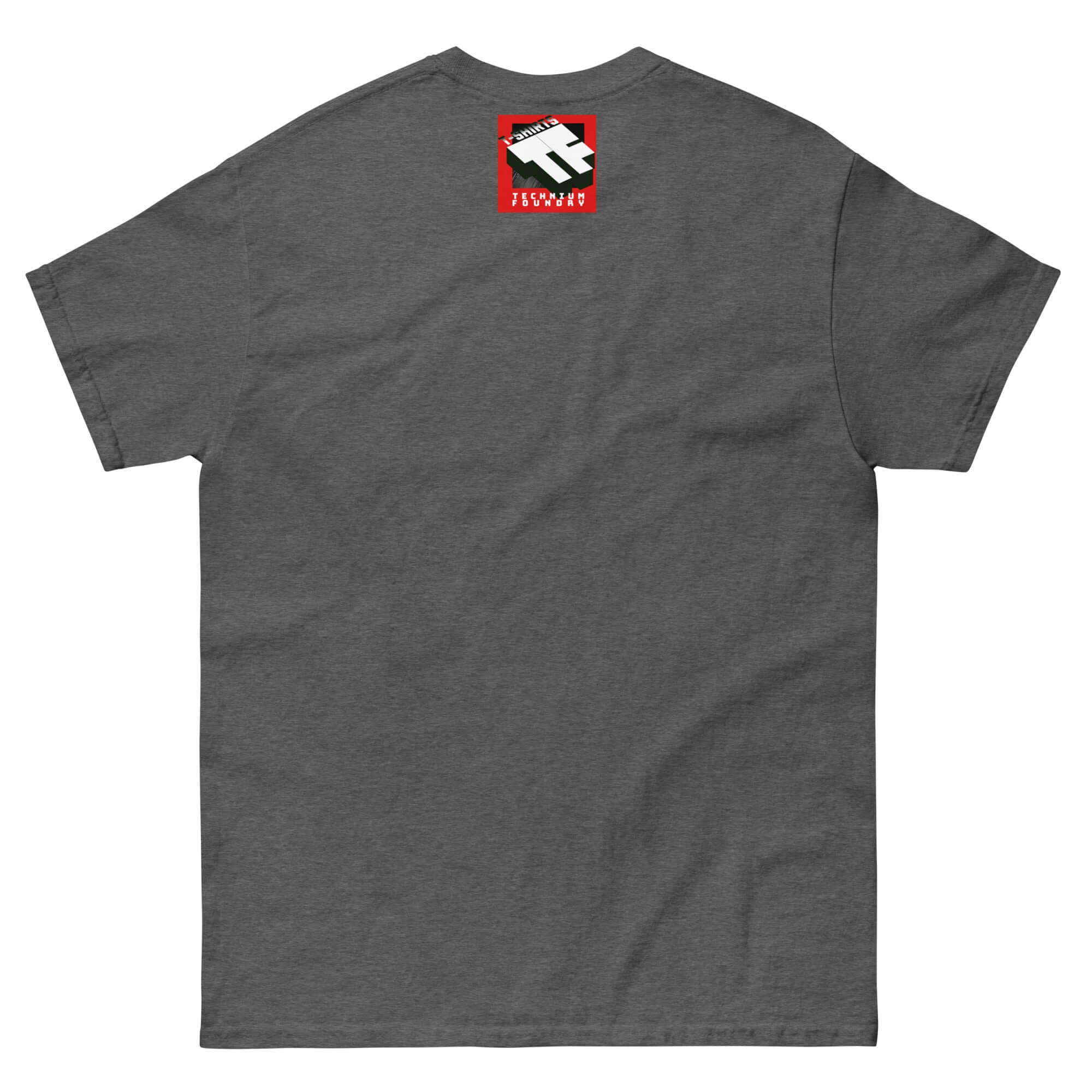 Gray t-shirt featuring an anti-AI computer file icon, promoting organic intelligence and tech rebellion humor.