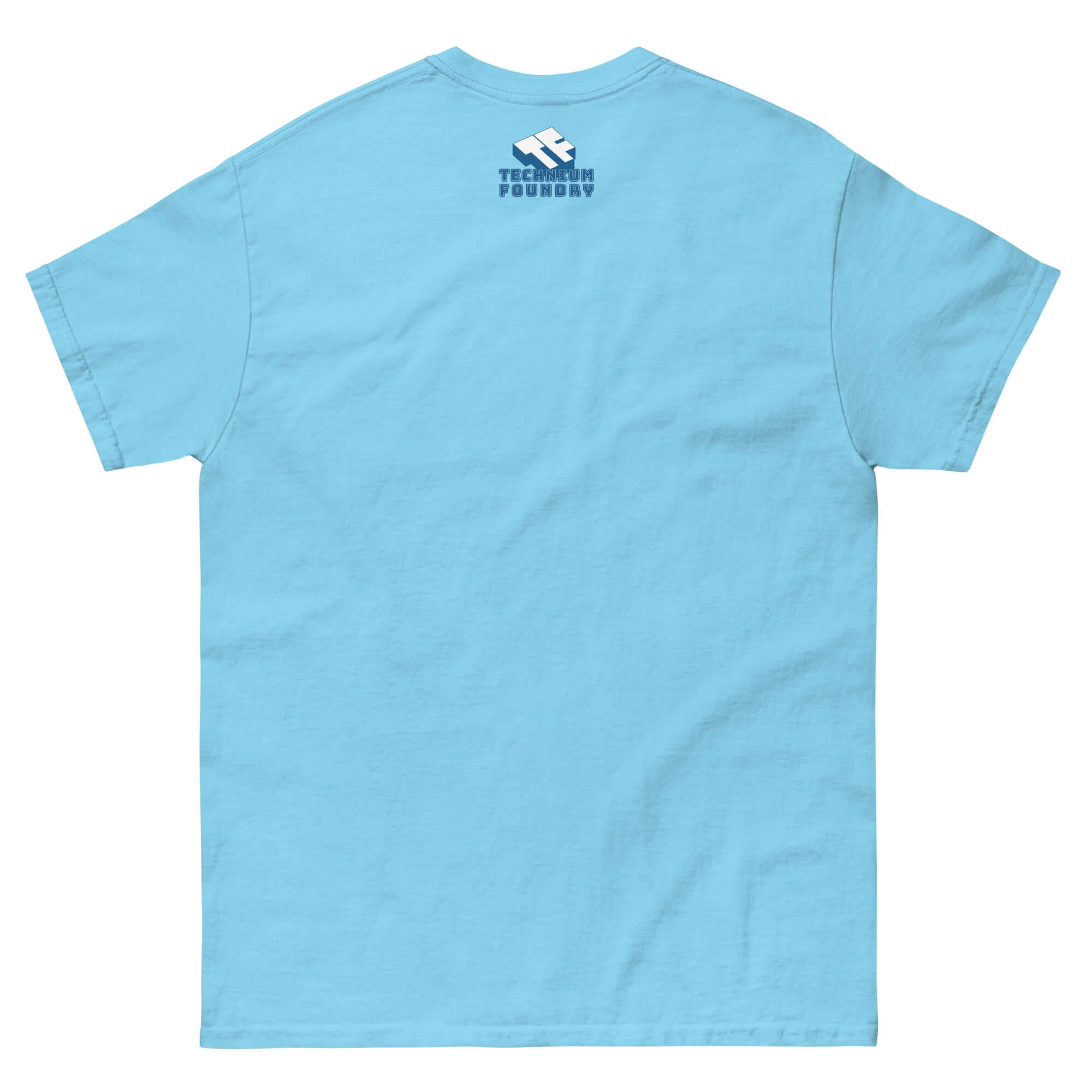 Sky blue t-shirt showcasing "Propeller Rotation Physics" design, ideal for drone enthusiasts who appreciate physics in flight.