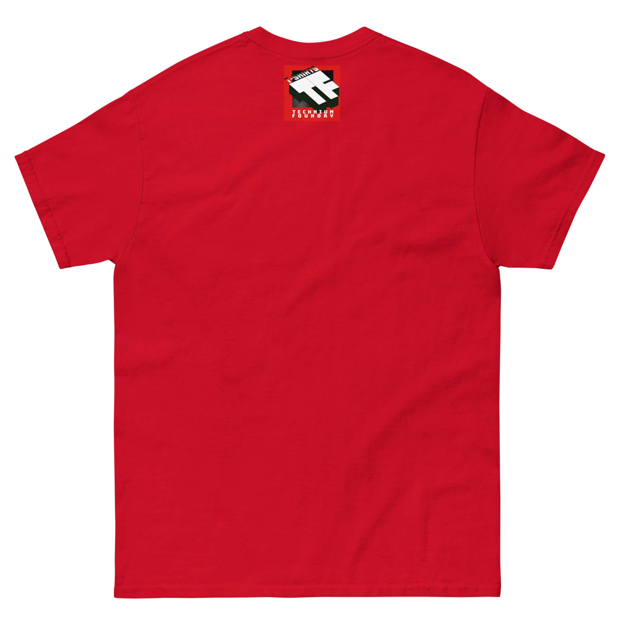 Red Science & Faith Medieval Knight T-Shirt back view with logo