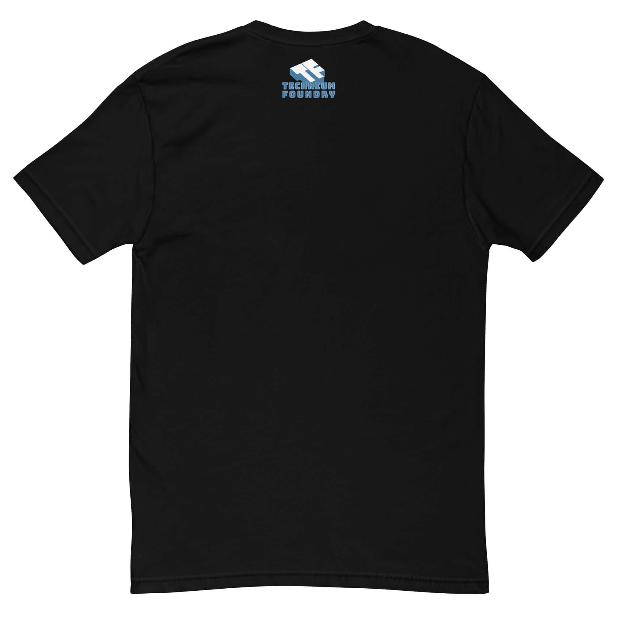 Back view of black T-Shirt featuring Acceleration Sensors, Einstein's Equivalence Principle design, emphasizes falling and accelerating.