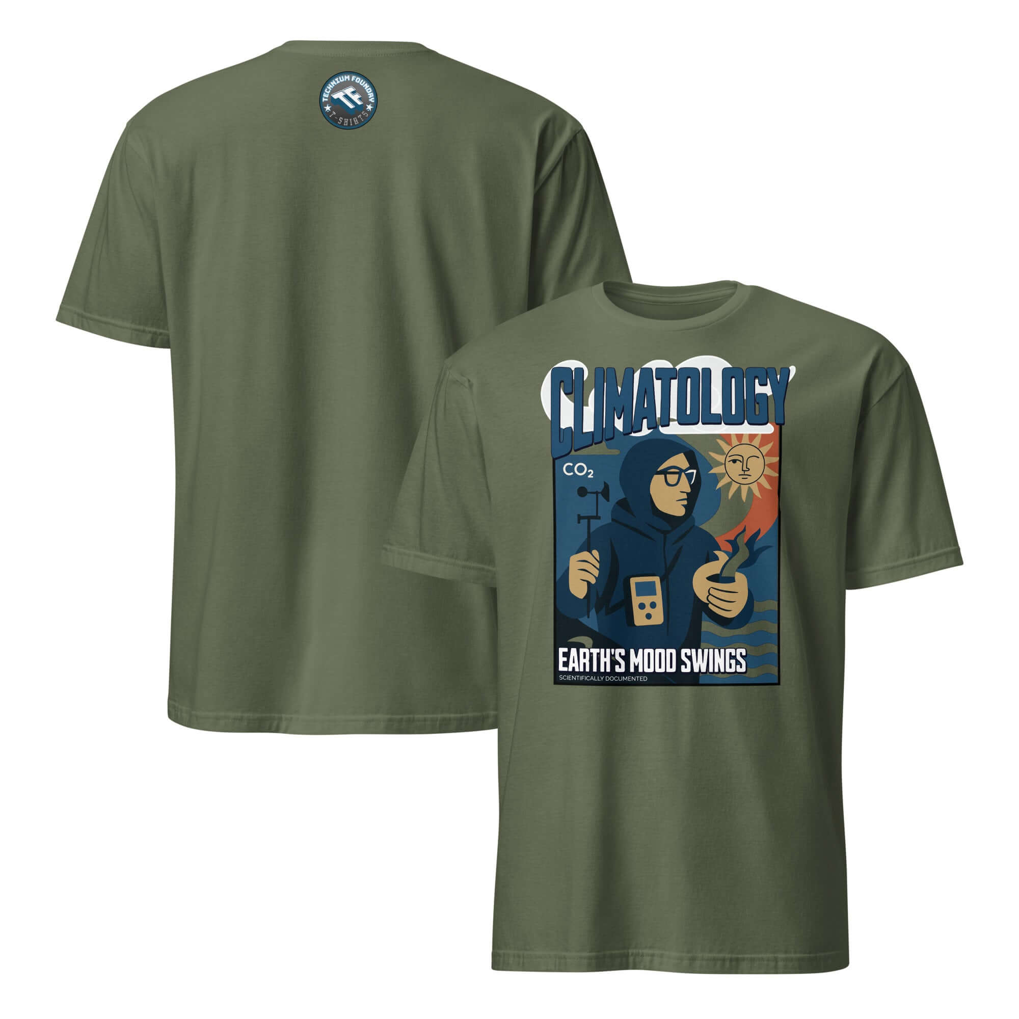 Climatology T-Shirt featuring vintage weather detective design, celebrating Earth's mood swings and climate science.