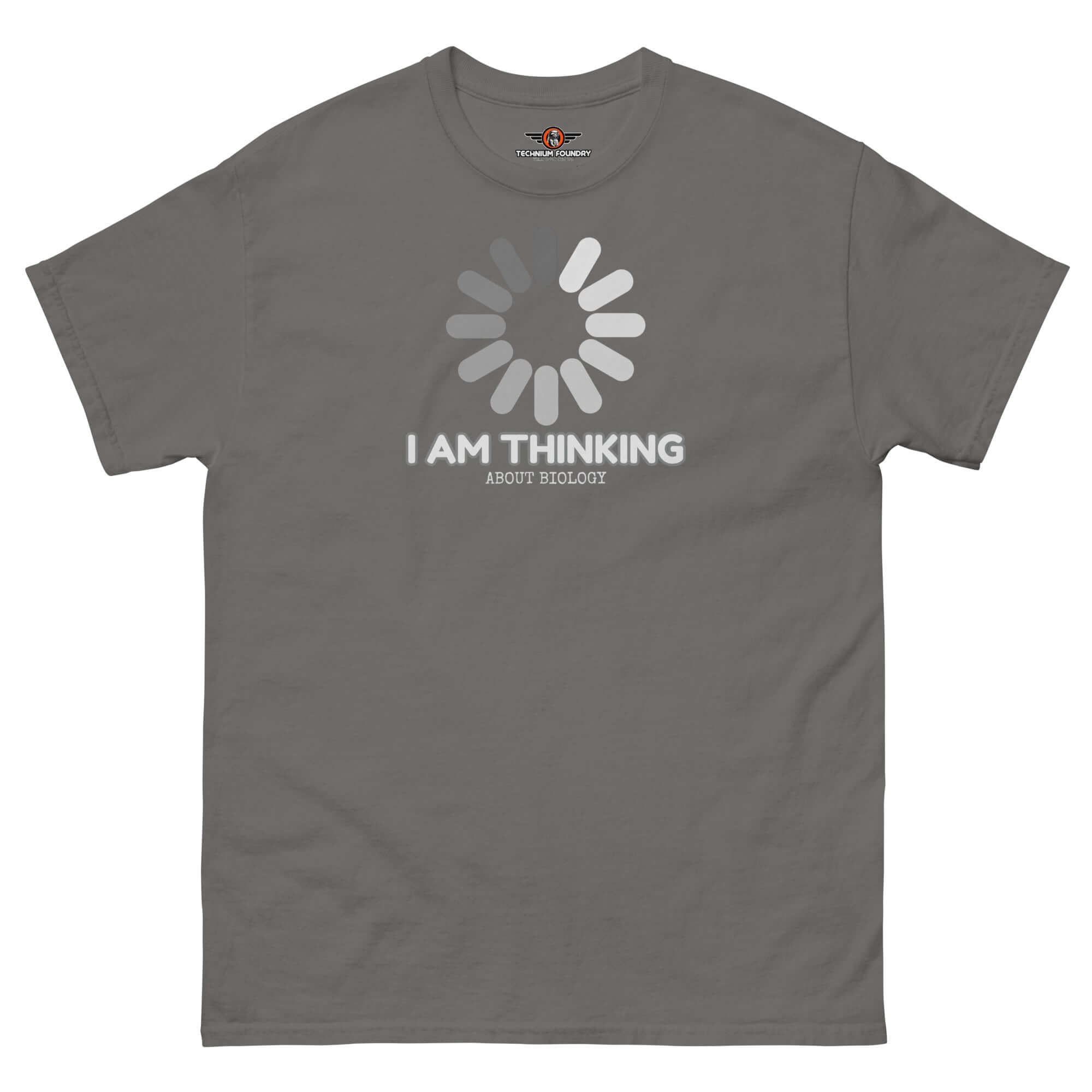 "I Am Thinking About Biology" Loading Screen T-shirt - Science Humor Design